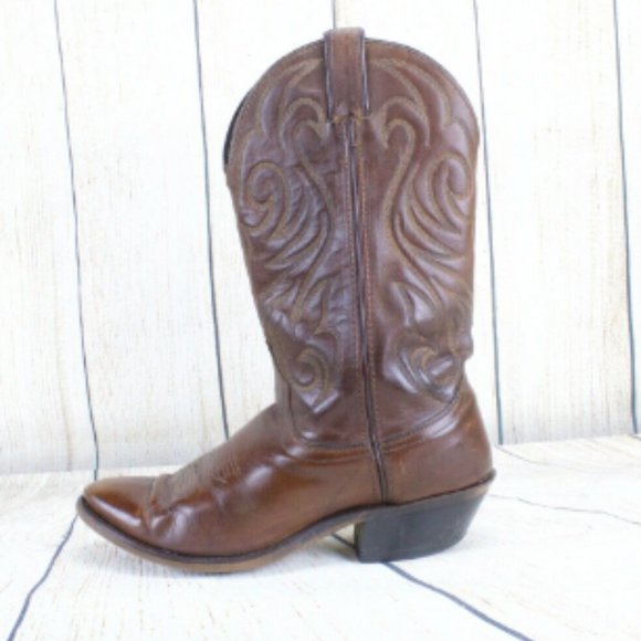 Laredo Shoes - Vintage Laredo Women's Brown Leather Western Rodeo Boots Size 7